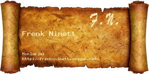 Frenk Ninett névjegykártya